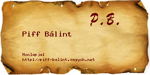 Piff Bálint névjegykártya